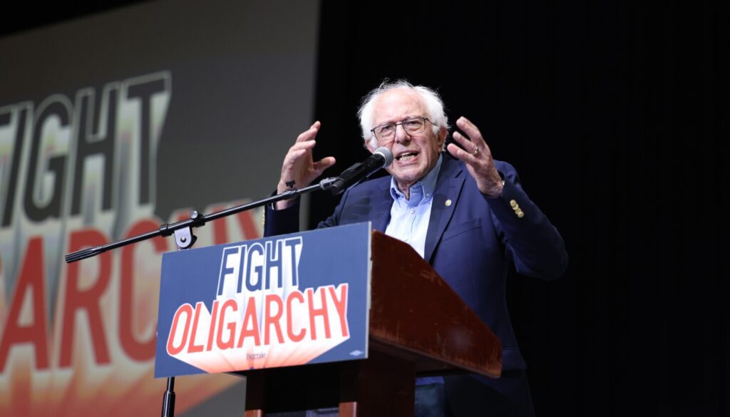 Bernie sanders declares the end of oligarchy in america