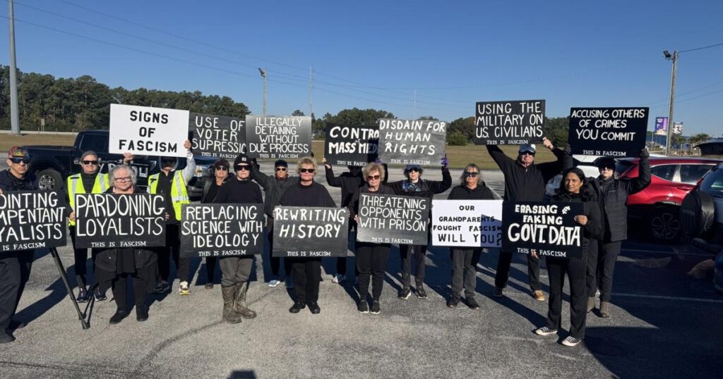Demonstrators rally against federal policy in carteret county