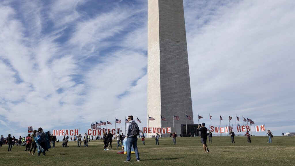 Trump election win anniversary marked by protests
